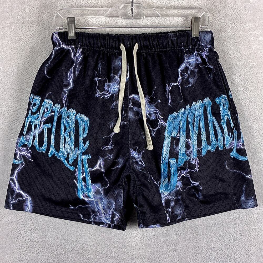 Civil Regime Shorts Men S Black Blue Mesh Night Strikes Lightening MMA UFC BJJ